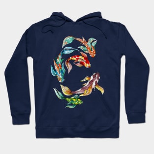 Watercolor and Ink Koi Fish Hoodie